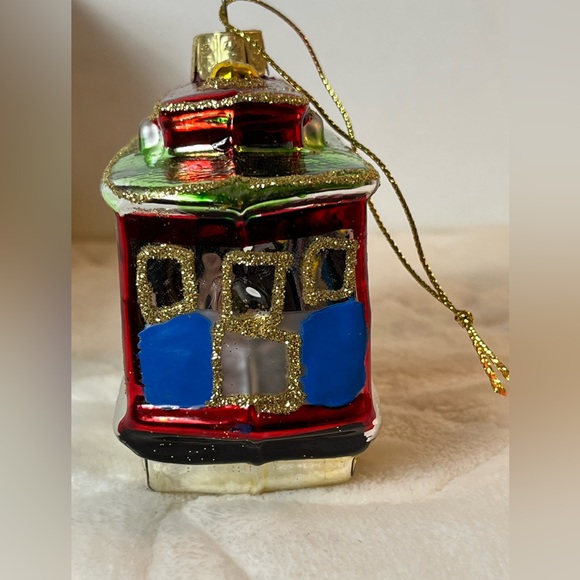 Kurt Adler San Francisco California Cable Car Glass Christmas Ornament 6 inches - Picture 5 of 11